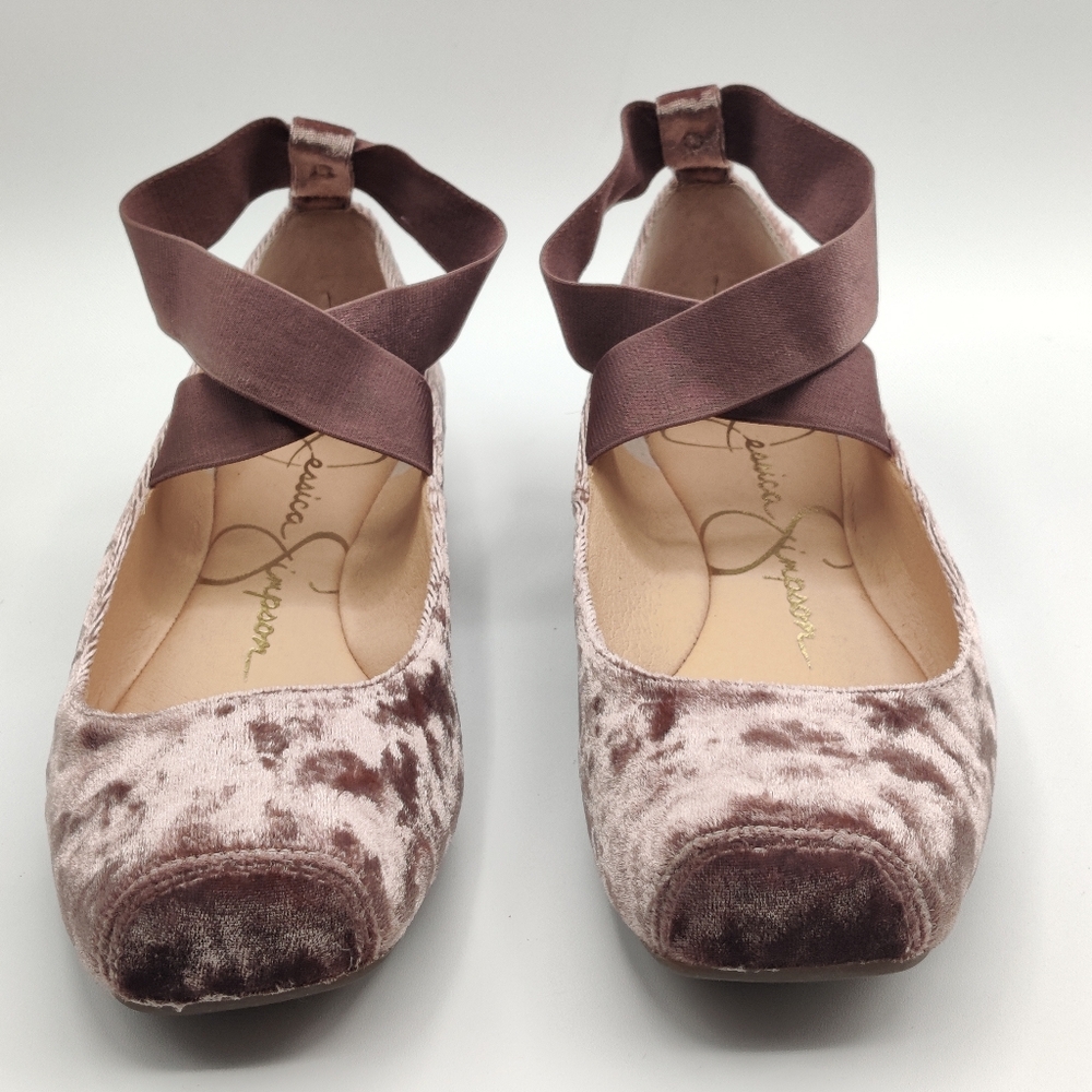 Jessica Simpson Velvet Ankle Flats